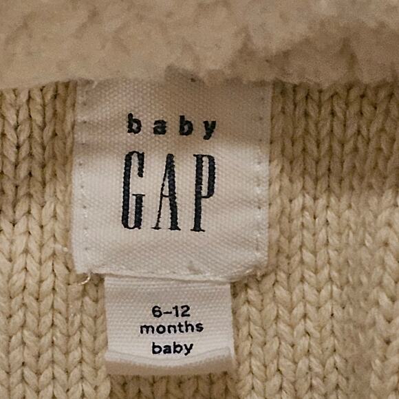 Baby Gap Cable Knit Long Sleeve One-Piece in French Vanilla Size 6-12 Months - Picture 6 of 7